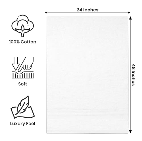 Bath Towels Pack of 6 – 24x48 Inches – Soft, Quick Dry & Highly Absorbent – 100% Cotton Towels for Bathroom, Spa, Gym & Hotel – Charcoal Grey - Image 3