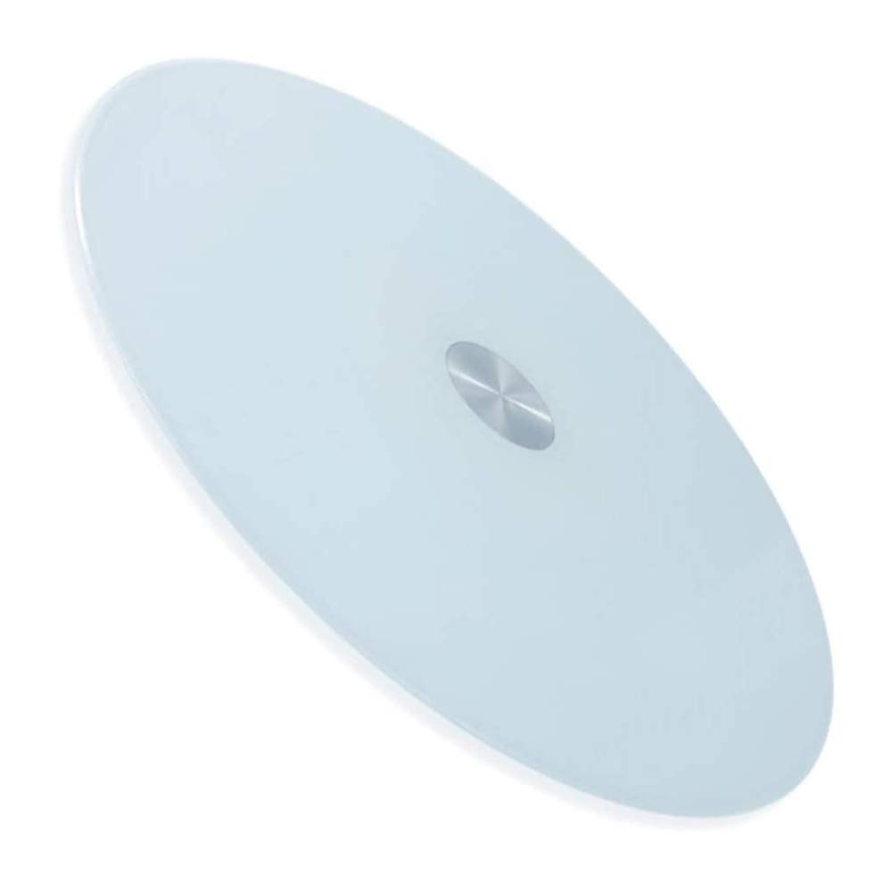 Plateau tournant en Verre trempé Table Ronde Lazy Susan Table de Salle à Manger Plateau de Service Plateau Rotatif Robuste 60-120 cm Grand Plateau d'affichage, Silencieux/Non incliné - Blanc