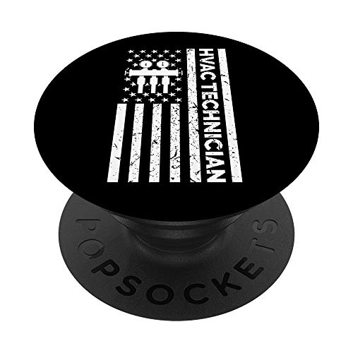 Hvac Tech Gift Flag PopSockets PopGrip: Swappable Grip for Phones & Tablets