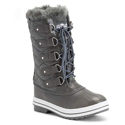 Image of POLAR Womens Snow Boot Nylon Tall Winter Fur Lined Snow Warm Waterproof Rain Boot