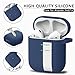 Ljusmicker for Airpods Case Cover 2&1 with Cleaner Kit,Soft Silicone Protective Case for Apple AirPods 2nd/1st Generation Charging Case with Keychain,Shockproof AirPod Case for Women Men-Midnight blue