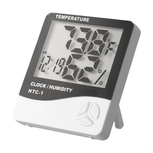 Termómetro digital LCD para habitación, higrómetro interior, medidor de humedad con función de reloj despertador, rango de -50.0 °C a +70.0 °C, humedad