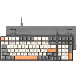 Teclado Gamer Ziyou Lang Teclado mecánico RGB para Juegos de 100 Teclas QWERTY Layout Teclado TKL con Cable con interruptores Azules, Teclas an