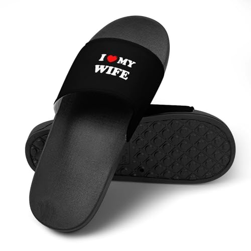 I Love My Wife House Slippers for Women Men Lightweight Open-toe Slide Shoes for Bathroom Swimming Beach4