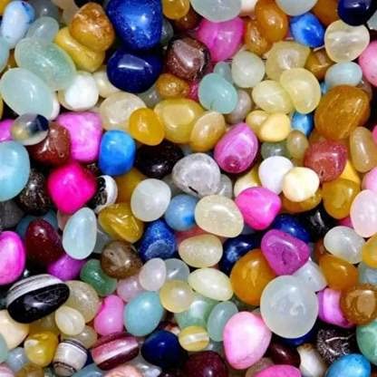 Image of Stone Multi Colour Onyx Pebbles for Aquarium Fish Tank Garden & Home Dcor (2950gm)