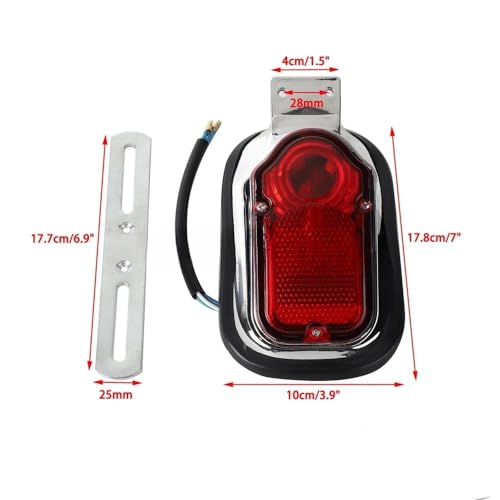 Feux arrière pour Chopper et moto custom avec support de plaque