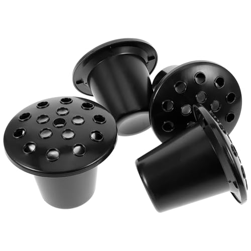 MOTHNUR 4 Piezas Jarrones Memoriales para Cementerio Maceteros Plásticos Negros con Base para Flores Soporte para Lápida y Decoración de Tumbas para Flores Artificiales y Naturales