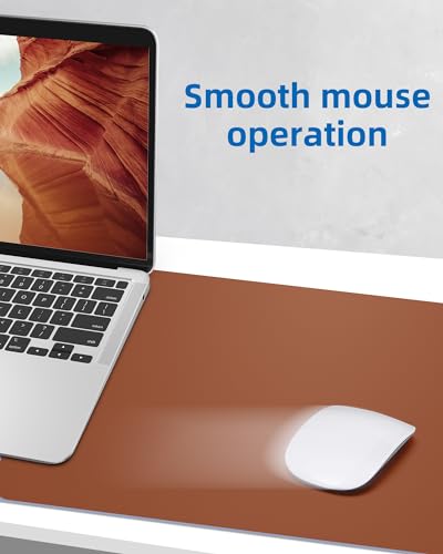 Image of Leather Desk Pad Blotter,Mouse Pad,Office Desk Mat, Non-Slip PU Leather Desk mat,Large Desk mat,Waterproof Keyboard mat for Office /Home /Decor (Light Brown,35 inch x 17 inch)