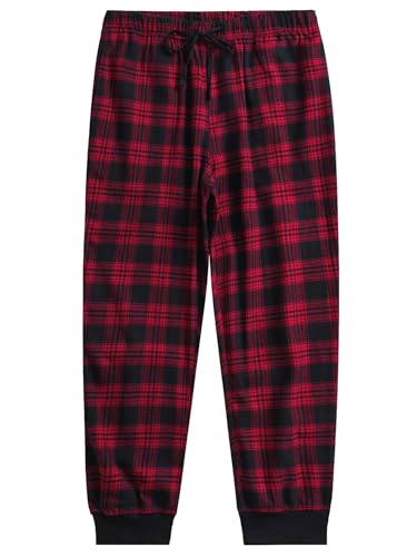 Esenchel Women's Petite Flannel Pajama Pants Cotton Jogger Lounge Pants2