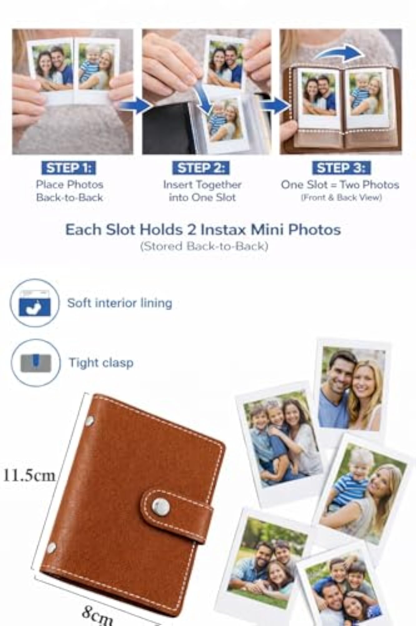 Mini Pocket Album & Desktop Photo Frames, Brown