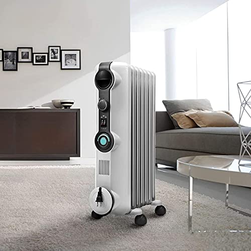 Great Euphoria 9 Fin Oil Filled Radiator With Intelligent Thermostat, Portable Electric Space Heater With 3 Heat Settings,Safety Overheat Protection, Energy Saving, 2000W, Ideal For Office And Home #TOP5
