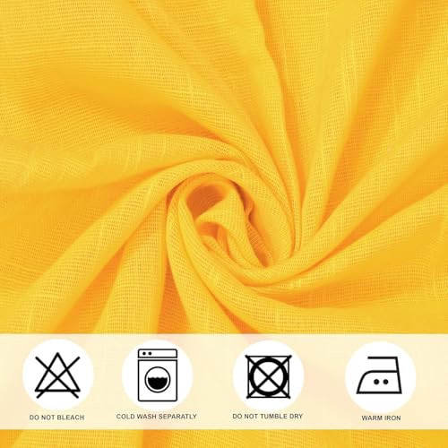 Image of THE LINEN COMPANY Cotton Linen Solid Eyelet Curtains for Window, Light Filtering Curtain Panels, Chili Red, 6.5 Feet, Pack of 1