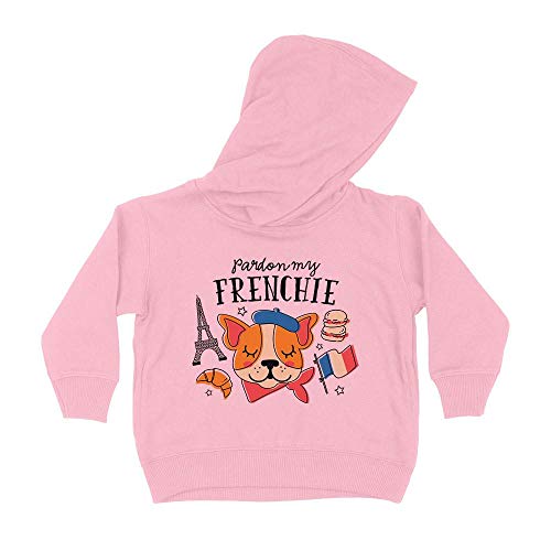 Pardon My Frenchie Kids Hoodie Sweatshirt Toddler 2T Light Pink