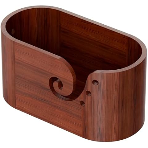 Wooden Yarn Bowl, Hangerspace Yarn Bowls for Crocheting, Large Size Handmade Knitting Yarn Holder, Wood Storage Crochet Bowl for Crocheting and Knitting Lovers Cover