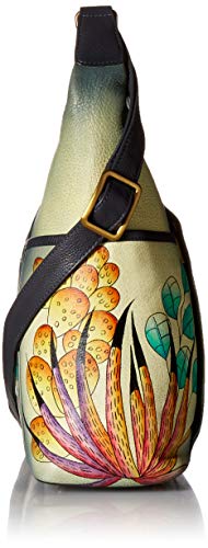 Image of Anna by Anuschka Handpainted Women's Genuine Leather Large Shoulder Hobo