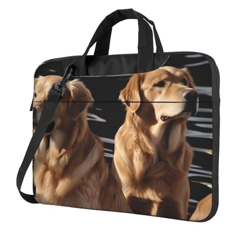 Bolso tipo Tote para laptop estilo Golden Retrievers miniatura 1