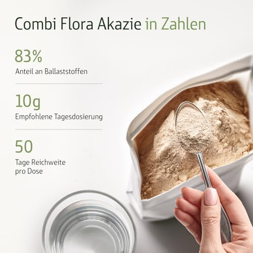Akazienfaser Pulver Bio - 500 g - 80% Ballaststoffanteil - 50 Tage Vorrat - Bio-zertifiziert & Natürlich rein - Ohne Zusätze