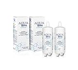 AQUAlens Kontaktlinsen Fluessigkeit - Sparpack 2x360 ml - 720 ml + 2 x Behälter) - Premium All-in-One Pflegemittel für weiche Kontaktlinsen mit HPMC