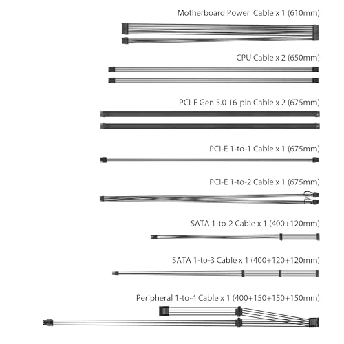 undefined ASUS TUF Gaming 1200W Gold (1200 Watt, ATX 3.0 Compatible Fully Modular Power Supply, 80+ Gold Certified, Military-Grade Components, Dual Ball Bearing, Axial-tech Fan, PCB Coating, 10 Year Warranty) の商品画像 16