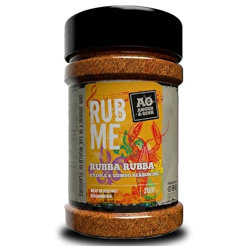 Angus & Oink | Rubba Rubba Jalapeno & Herb Seasoning | Authentic Creole and Cajun Flavours | Perfect for Shrimp, Pork, Fish, & Chicken | 200g