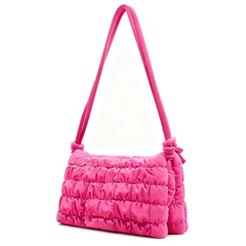 Image of NAARIAN Shoulder Bag for Women, Small Puffer Crescent Hobo Bag, Trendy Waterproof Clutch with Magnetic Closure | Trendy