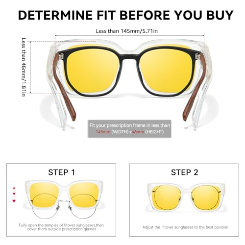 Image of LVIOE Anti Eyestrain Improve Sleep Women Blue Light Blocking Wear Over Glasses Men Oversized Square TR90 Eyeglasses BL7511Y