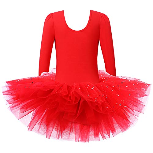 ZNYUNE Girls Dance Dresses Long Sleeve Ballet Outfit Leotard B214_RedElk_XXL - Thumbnail 5