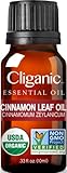 Cliganic Organic Cinnamon Leaf Essential Oil, 100% Pure Natural for Aromatherapy | Non-GMO Verified