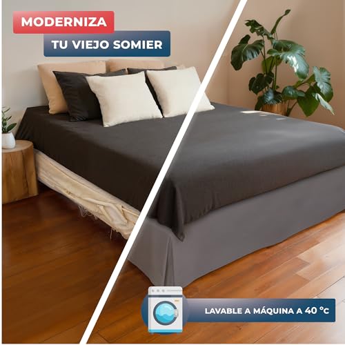 Cubrecanapé 90 x 200 cm protector que cubre el somier hasta el suelo 3