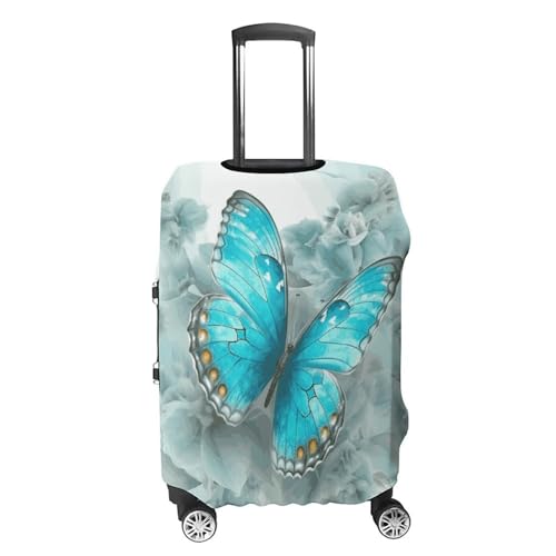Suitcase Covers for Luggage Washable Luggage Cover Light Blue Butterfly Luggages Wheel Covers Elastic Travel Carry On Suitcase Cover Travel Luggages Protector Sleeve Fit 29-32 Inch M4