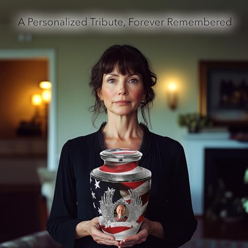 Image of American Flag Cremation Urns for Human Ashes Adult Man & Urns for Ashes