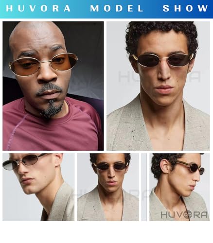 Image of Designer Oval Retro Sunglasses for Man and Woman - Oversized Trendy Stylish Vintage Elegant Round Goggles for Men Women - UV400 Protected Branded Metal Frame Shades for Party Driving