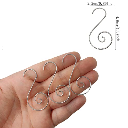 Pinkswan 80 Pack Ornament Hooks For Christmas Tree, Xmas Metal Wire Ornament Hangers Silver S-Hooks For Christmas Stocking Christmas Balls Party Decorations #TOP1
