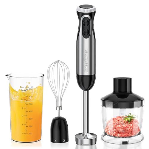 Bonsenkitchen Mixeur Plongeant 4-en-1, 1000W Mélangeur...