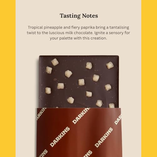 Image of Darkins Vegan Mylk Pineapple Paprika Chocolate | Unrefined Cane Sugar | Gluten-free | Hand Crafted Chocolate | 50 Gm Each Pack Of 2