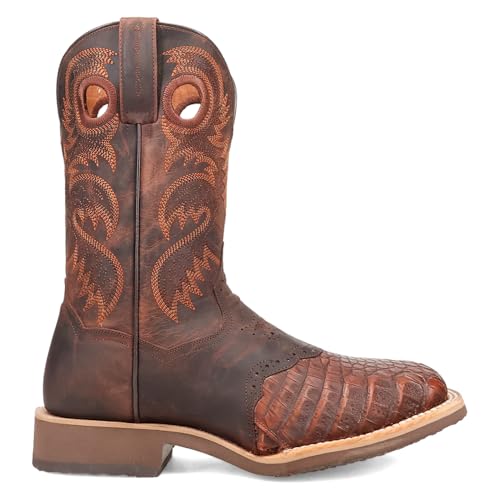 Image of Dan Post Boots Mens Egan Embroidered Pull On Square Toe Dress Boots Mid Calf - Black, Brown