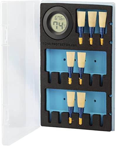 The Tone Protector Reed Case: Digital Reed Storage With Two-Way Humidity Control (Blue)