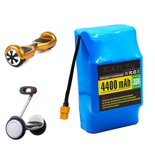 JCXYL EV Batterie Lithium-ION 36 V 4,4 Ah pour Hoverboard électrique (10S2P) 36 V 4 400 mAh pour trottinettes électriques et Planches Auto-équilibrées