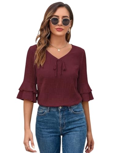 Image of TOPLOT Women's Top | Stylish Shirt Design | Comfortable Western Top| Easy Movement Structure | Trendy Look Styling | Versatile Perfect for Casual & Everyday Fashion (5231)