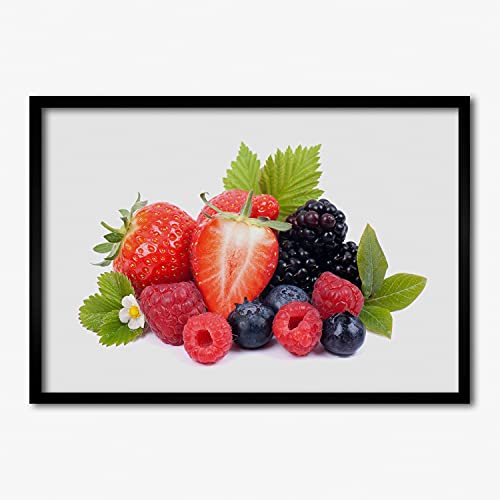 Cadre photo de salon 70x50 cm Tulup owoce de la foret en bois MDF