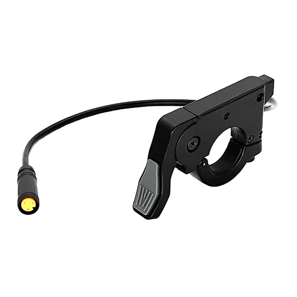 Electric Scooter Finger Throttle, 3-Pin Thumb Throttle for E-Bikes with Anti-Slip Stripes & M8 Head Connection, Black (69.5×44×10 mm, 230 mm Cable)