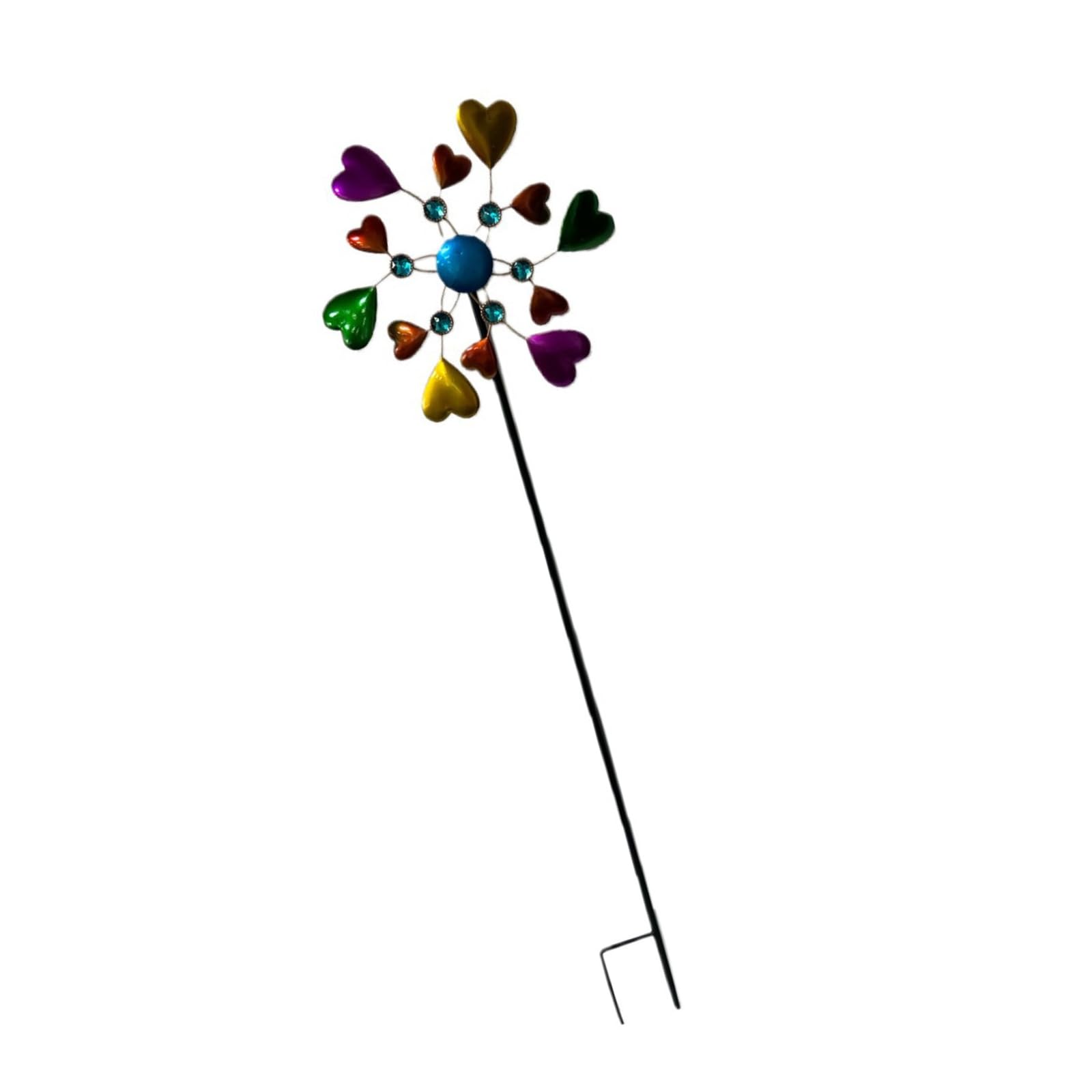 Whimsical Flower Inspired Iron Windmill Stake Great for Balcony and Flower Bed Decoration Balcony Floral Wind Spinner