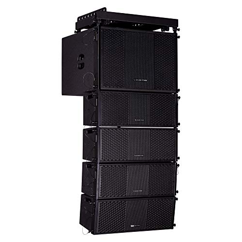 Sound Town ZETHUS Series Line Array Speaker System with One 15-inch Powered Line Array Subwoofer, Four Compact 2 X 5-inch Line Array Speakers, Black