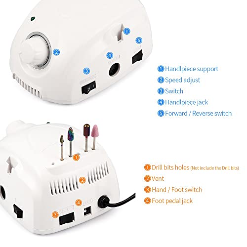 M3 65W 35000rpm Kit Eléctrico Para Manicura Pedicura miniatura 6
