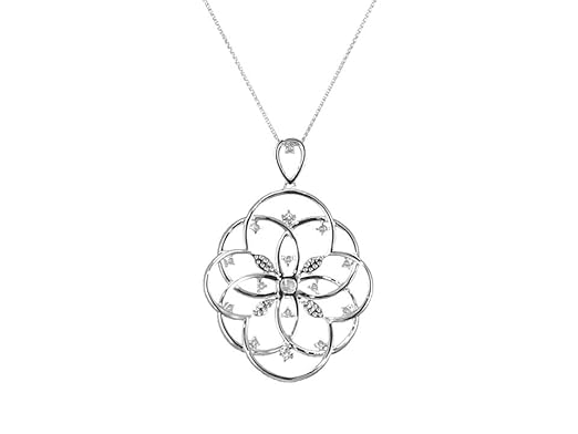 Colgante Mujer Orphelia - Plata 925 Rodinada Con Circonitas Blancas Brillantes Y Cadena Incluida