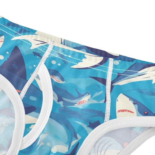KLL Sharks Water Blue Pattern Toddler Boys' Soft Briefs Underwear Cute Children Panties4