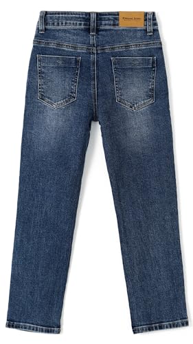 KIDSCOOL SPACE Girls Jeans,Kids Elastic Band Inside Ripped Denim Pants2