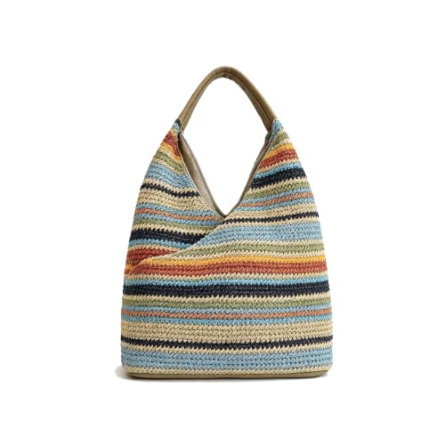 Sac fourre-tout en paille de grande capacité avec bandoulière confortable