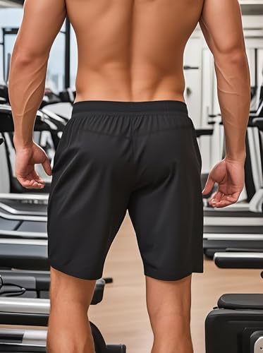 Men's Athletic Shorts Secure Pockets Gym Running Basketball Workout Elastic Waistband Quick Dry Activewear3