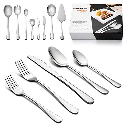 Silverware Set with Serving Pieces, LIANYU 48-Piece Flatware Set Service for 8, Stainless